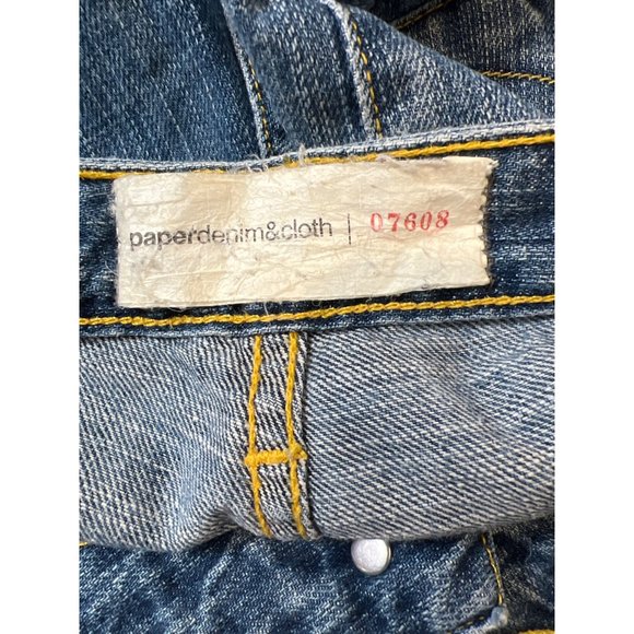 Paper Denim & Cloth Distressed Washed Blue Flare Jeans - Picture 4 of 5